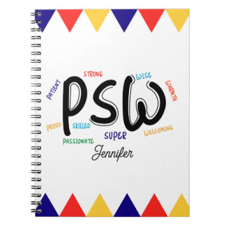 Caderno Espiral Trabalhador de Apoio Pessoal Personalizado PSW