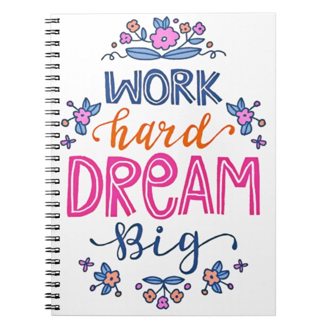 Caderno Espiral Trabalhe duro (Frente)
