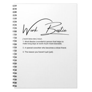 Caderno Espiral Trabalho Bestie Engraçado Colega Colega Clássica