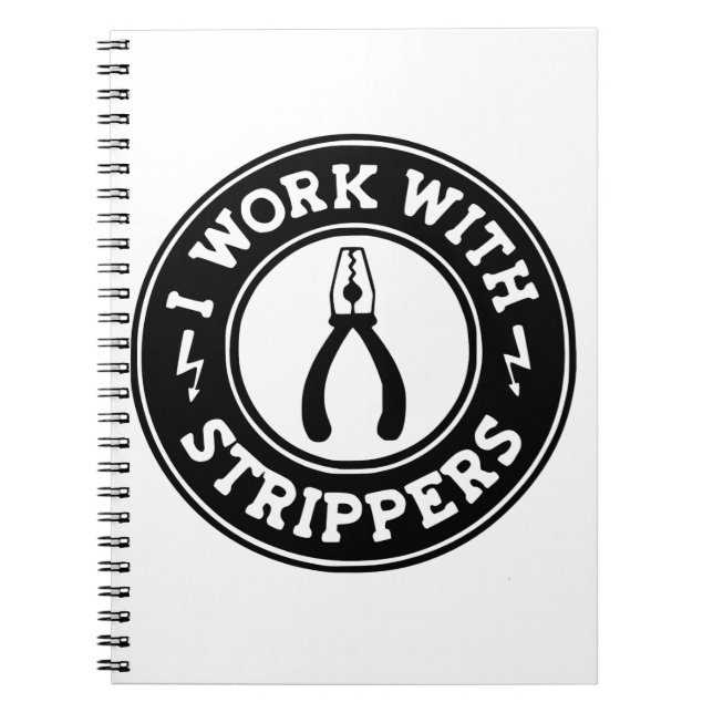 Caderno Espiral Trabalho com strippers #USAPatriotGraphics © (Frente)