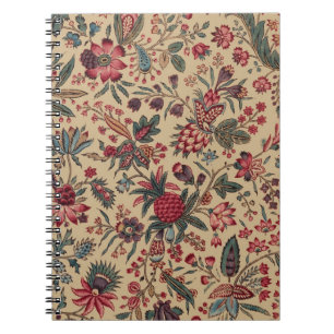 Caderno Espiral Trabalho de Agulha Antigo Floral Vintage para Móve