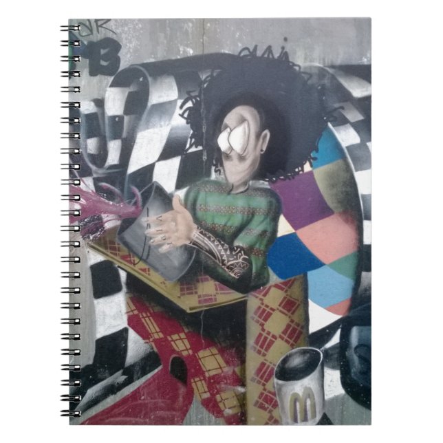 Caderno Espiral Trabalho de arte abstrato Grafite (Frente)