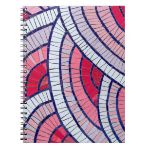 Caderno Espiral Trabalho de arte abstrato vermelho, branco, preto 