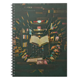 Caderno Espiral Trabalho de arte de amante de livros