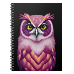 Caderno Espiral Trabalho de arte de Ave Colorida Coruja