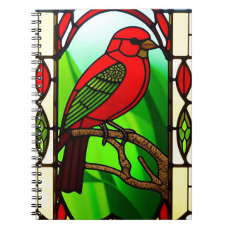 Caderno Espiral Trabalho de arte de aves em Padrões decorativos ne