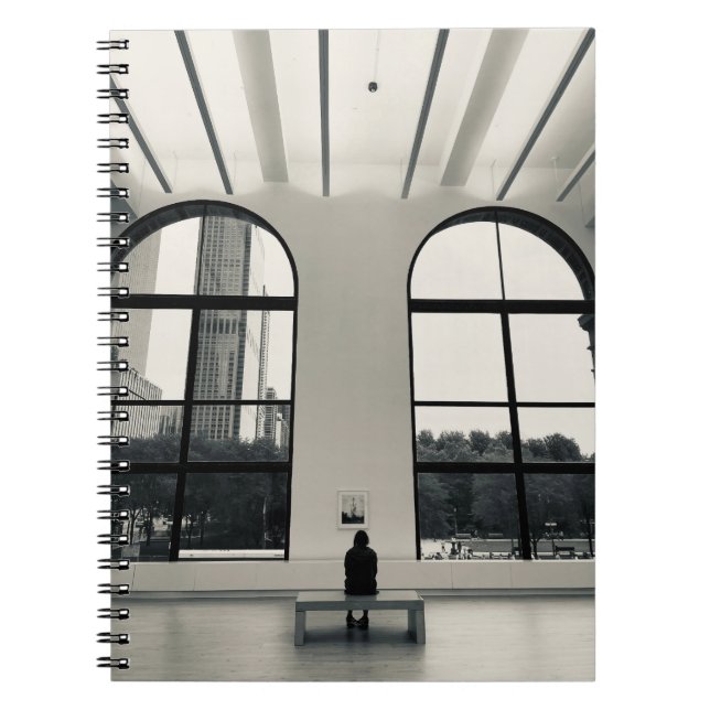 Caderno Espiral Trabalho de arte de Chicago, preto e branco (Frente)