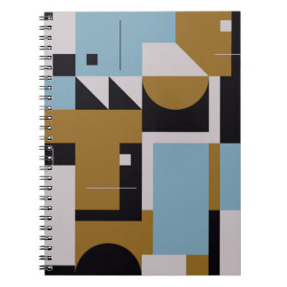 Caderno Espiral Trabalho de arte de composição Bauhaus feito com a
