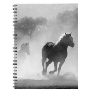 Caderno Espiral Trabalho de arte de Fotografias de Cavalos em Bran