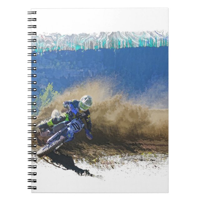 Caderno Espiral Trabalho de arte de Motocross Racer (Frente)