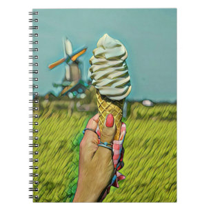 Caderno Espiral Trabalho de arte do sorvete Vintage
