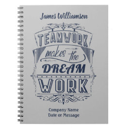 Caderno Espiral Trabalho em Equipe dos Funcionários Torna o Sonho