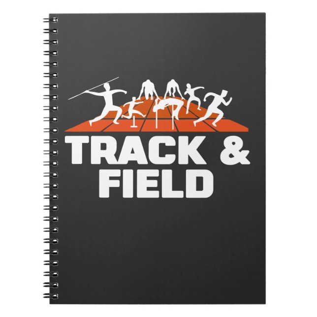 Caderno Espiral Track e Campo Executando Athlete de Salto Longo do (Frente)