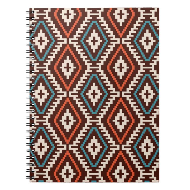 Caderno Espiral Traço de Na moda de Moda Geométrica Padrão (Frente)