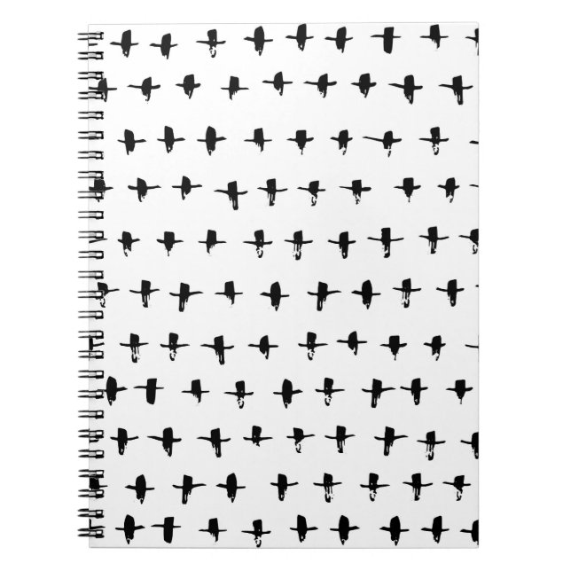 Caderno Espiral Traço Geométrico à Mão Preta (Frente)