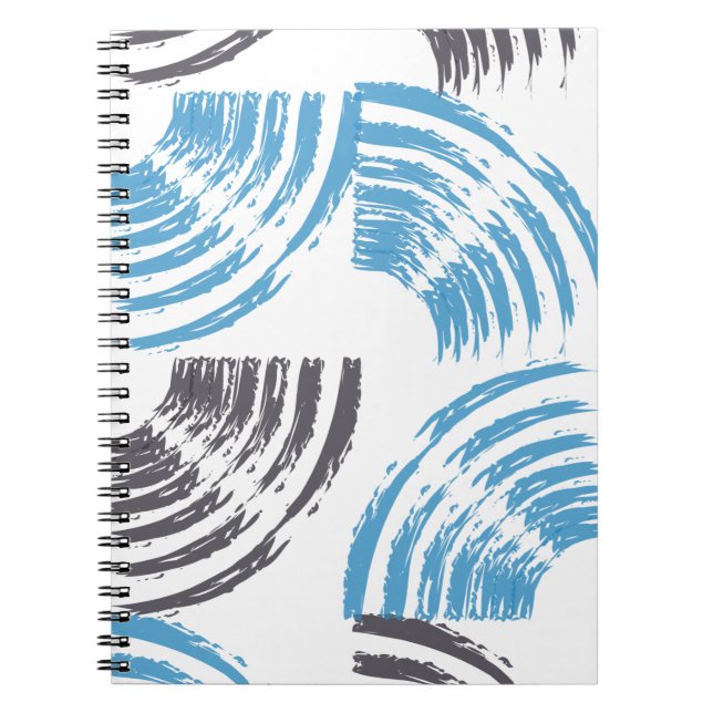 Caderno Espiral Traços modernos, legal, de abstrato azul moderno (Frente)