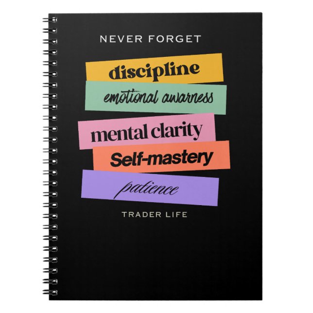 Caderno Espiral Trade design | Reminder | Motivation (Frente)