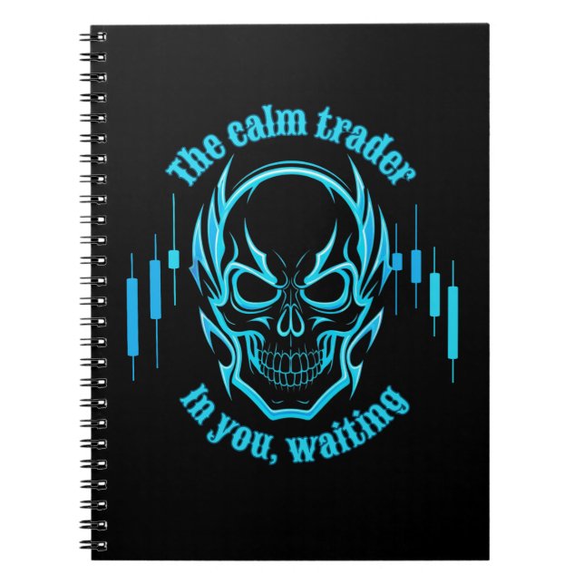 Caderno Espiral Trade Motivation | Skull | Calm Trader (Frente)
