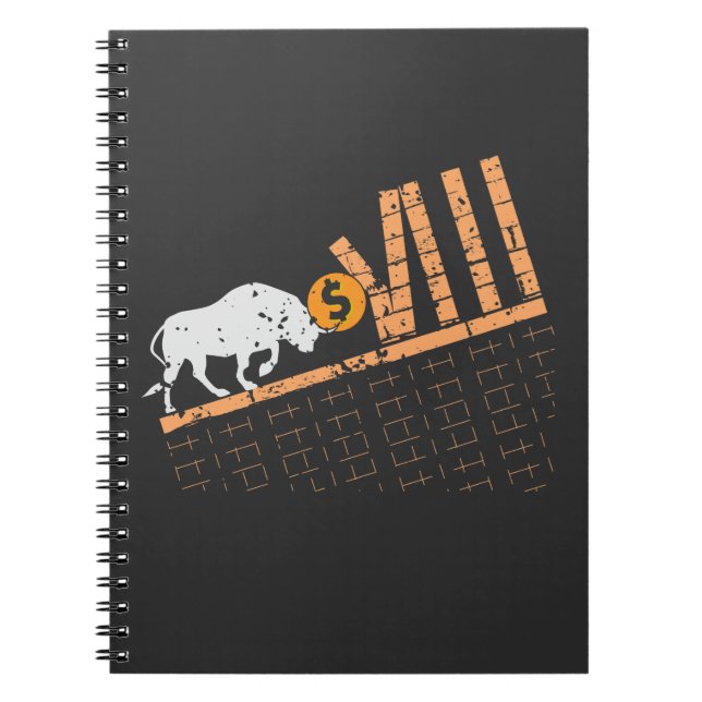 Caderno Espiral Trader Crypto Asset Trader Bull Trend Art (Frente)