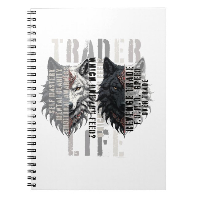 Caderno Espiral Trader life | Wolf | Both sides (Frente)