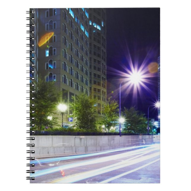 Caderno Espiral Tráfego borrado na noite (Frente)
