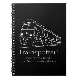 Caderno Espiral Trainspotter Classe 66 Comboios Ferroviários Diese