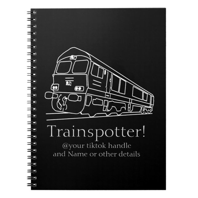 Caderno Espiral Trainspotter Classe 66 Comboios Ferroviários Diese (Frente)