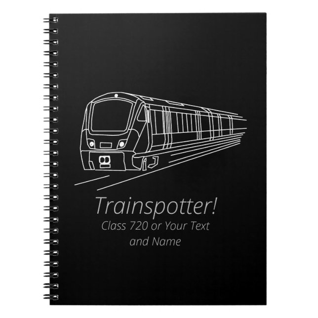Caderno Espiral Trainspotter Classe 720 Comboio do Reino Unido (Frente)