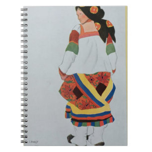 Caderno Espiral Traje o design para um camponês Menina, 1922 (li
