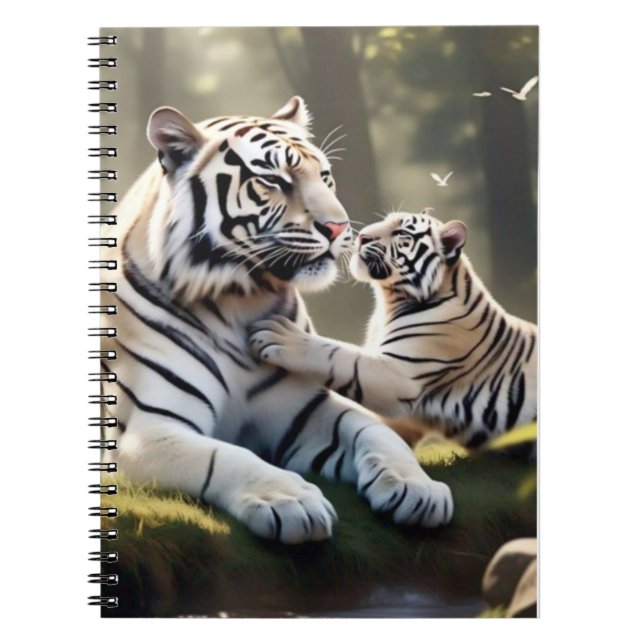 Caderno Espiral Tranquil Tiger Notebook – Elegant Animal Journal (Frente)