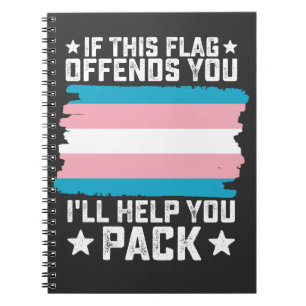Caderno Espiral Trans Se Esta Bandeira Ofende Você Eu Vou Ajudar V