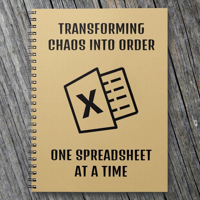 Caderno Espiral Transformando Caos em Ordem Citação Divertida (Criador carregado)
