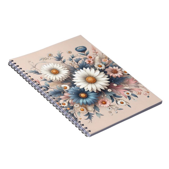 Caderno Espiral Transforme o seu espaço com uma margarida elegante (Lado Direito)