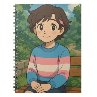 Caderno Espiral Transgender Flag Anime Person | LGBTQIA+ 