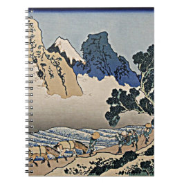 Caderno Espiral Trás da montanha Fuji do rio Minobu Hokusai
