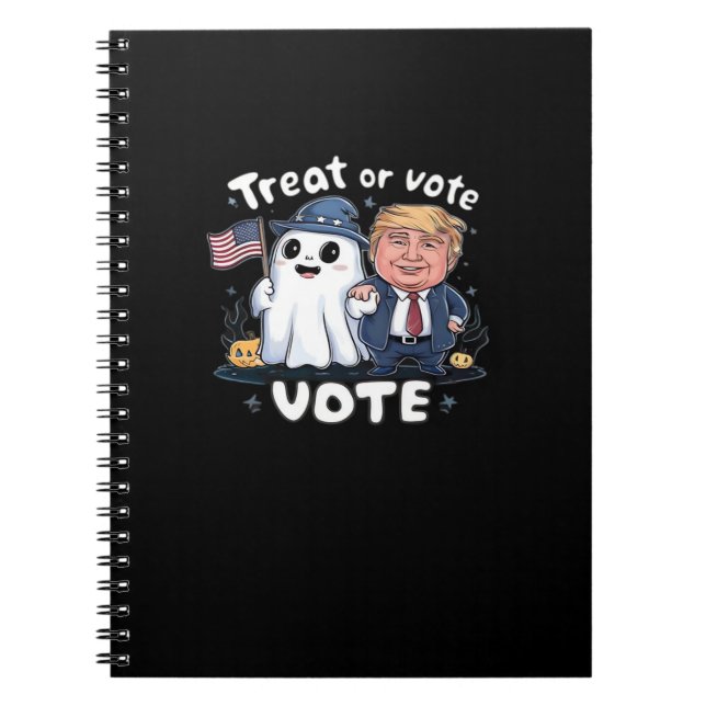 Caderno Espiral Tratar Ou Votar, Trumpkin Louco, Gráfico De Hallow (Frente)