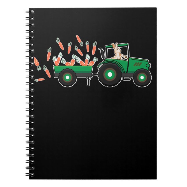 Caderno Espiral Trator Bunny Driving Carrots Garotas (Frente)