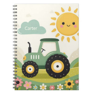 Caderno Espiral Trator/fazenda personalizado e fofo