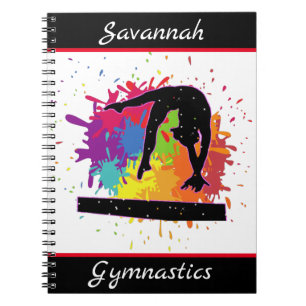 Caderno Espiral Trave de Equilíbrio de Ginástica Salpico de Tinta