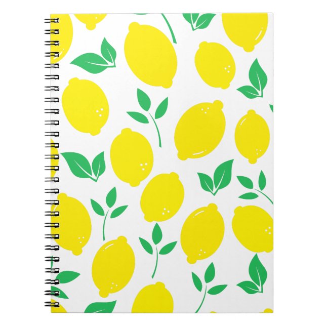 Caderno Espiral Travesseiro decorativo de Padrão de Fruta de Limão (Frente)