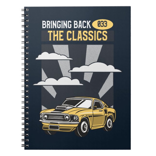 Caderno Espiral Trazendo de volta o carro-retrô clássico (Frente)