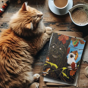 Caderno Espiral Tree Ent Cat Autumn Fantasy