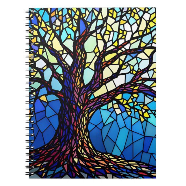 Caderno Espiral Tree of Life Shattered Glass Mosaic (Frente)