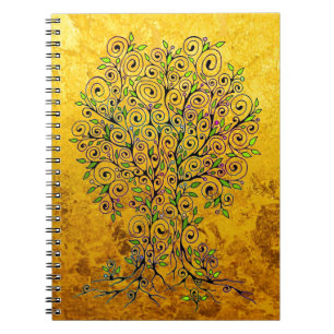 Caderno Espiral Tree Of Life - Spirals Leaves Fruits 1
