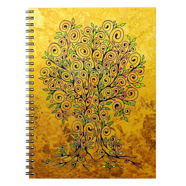 Caderno Espiral Tree Of Life - Spirals Leaves Fruits 1 (Frente)