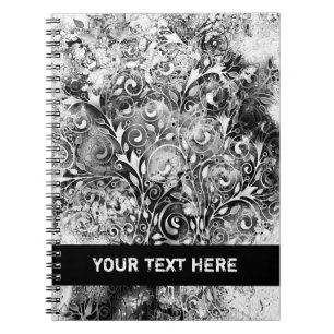 Caderno Espiral Tree Of Life - Spirals Leaves Grunge Style 1