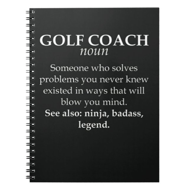 Caderno Espiral Treinador De Golfe Engraçado Oferece Presentes Par (Frente)