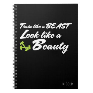 Caderno Espiral TREINE COMO UMA FERA Diário de Fitness Personaliza