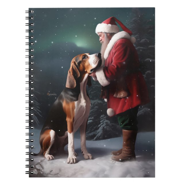 Caderno Espiral Treing Walker Coonhound Santa Claus Natal (Frente)