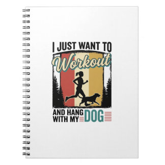Caderno Espiral Treino Com Meu Cachorro Camiseta Vintage de Corrid